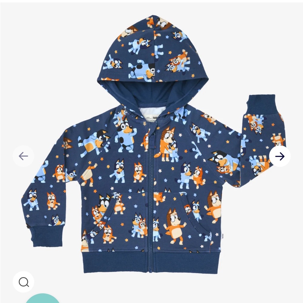 NWT HSA Little Sleepies Disney Bluey Dance Mode Zip up hoodie 4T‎ long sleeve